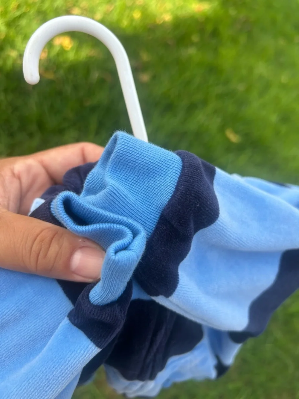 Ralph Lauren Blue & Navy Striped Hooded Zip Sweatshirt
